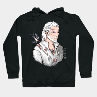 White Wolf and Swallow Hoodie